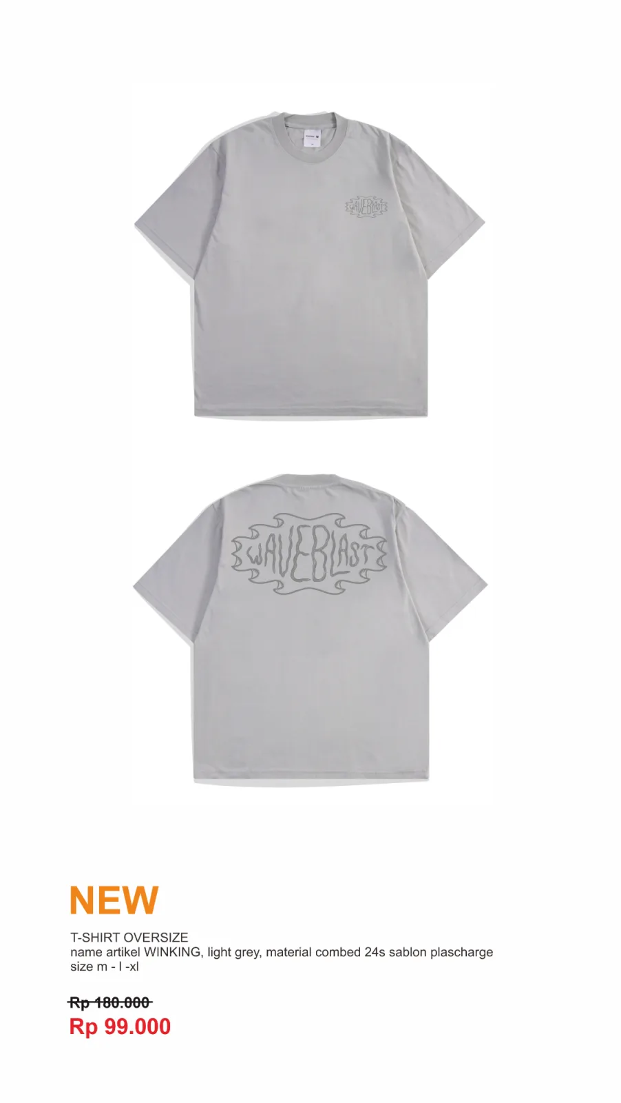Waveblast Oversize T-Shirt Winking Grey 3