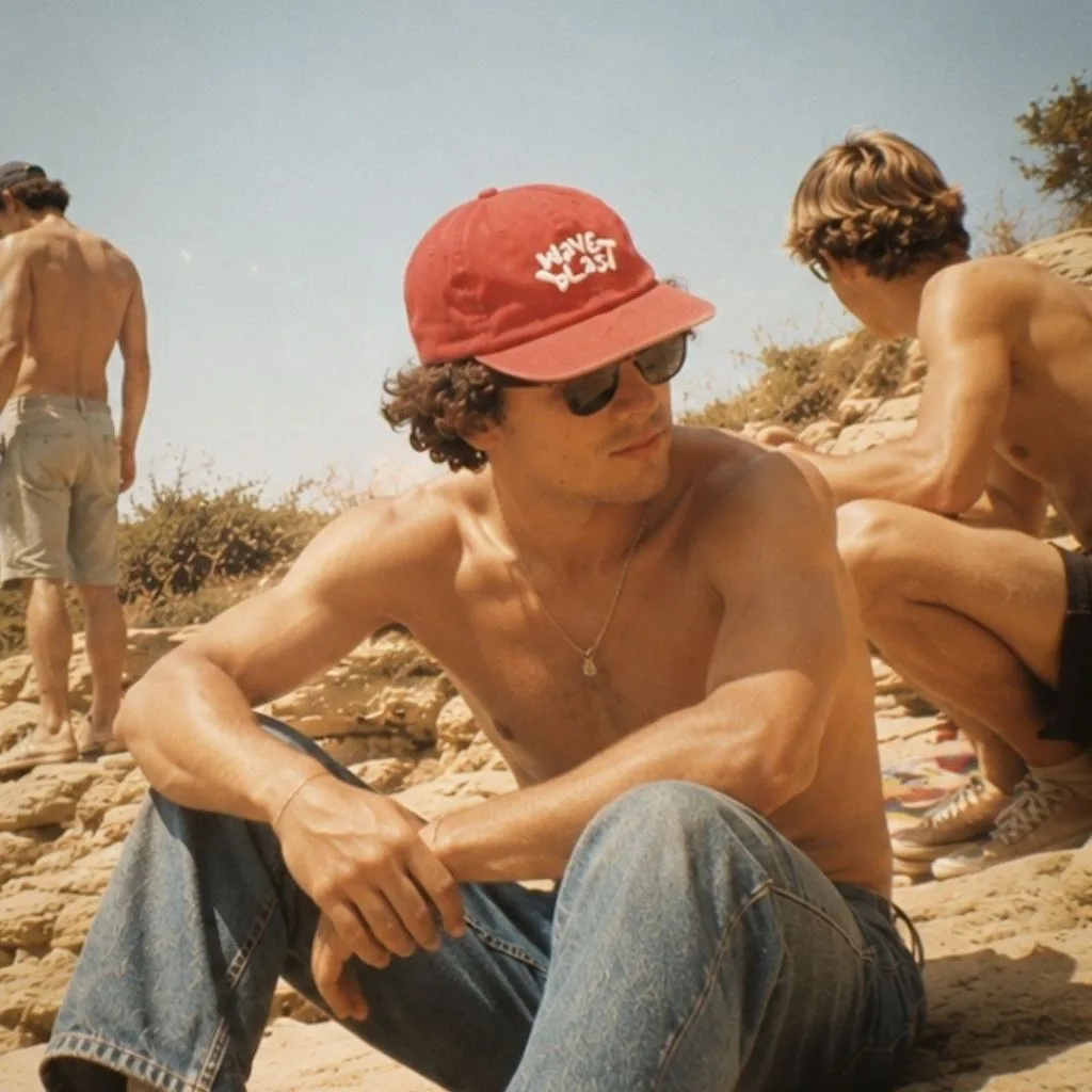 Waveblast Hat Baseball  - Vous Red Twill Washed 3