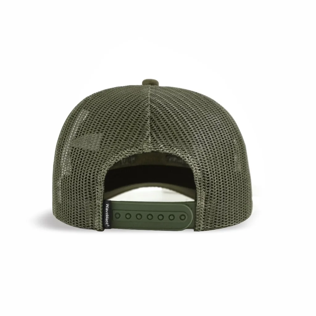 Waveblast Topi - Trucker Vagues Olive Cream 3