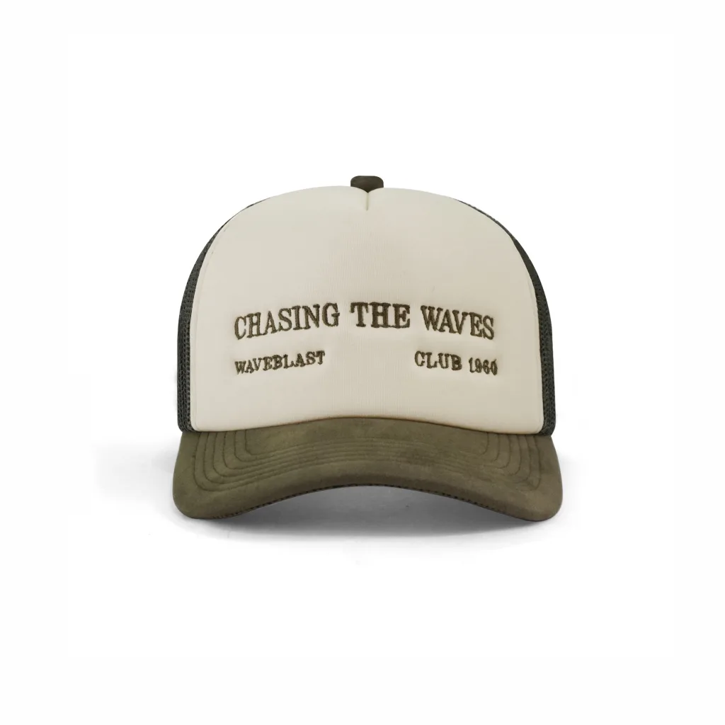 Waveblast Topi - Trucker Vagues Olive Cream